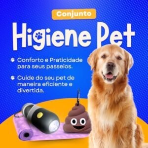 Kit Higiene Pet 03 Refil Rolo de Sacos de lixo Pet Cata Caca + 03 Porta Saquinhos, formato Osso + Emoji Cocô + Lanterna LED p/passeio noturno + Luva Escova p/Remover tirar Pelos de Cães Gatos GRÁTIS - Imagem 9