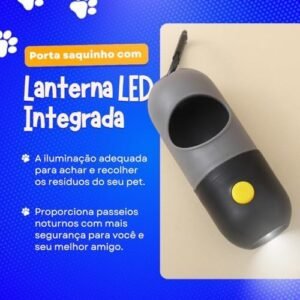 Kit Higiene Pet 03 Refil Rolo de Sacos de lixo Pet Cata Caca + 03 Porta Saquinhos, formato Osso + Emoji Cocô + Lanterna LED p/passeio noturno + Luva Escova p/Remover tirar Pelos de Cães Gatos GRÁTIS - Imagem 8
