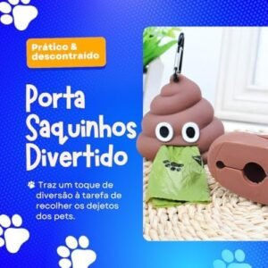 Kit Higiene Pet 03 Refil Rolo de Sacos de lixo Pet Cata Caca + 03 Porta Saquinhos, formato Osso + Emoji Cocô + Lanterna LED p/passeio noturno + Luva Escova p/Remover tirar Pelos de Cães Gatos GRÁTIS - Imagem 7